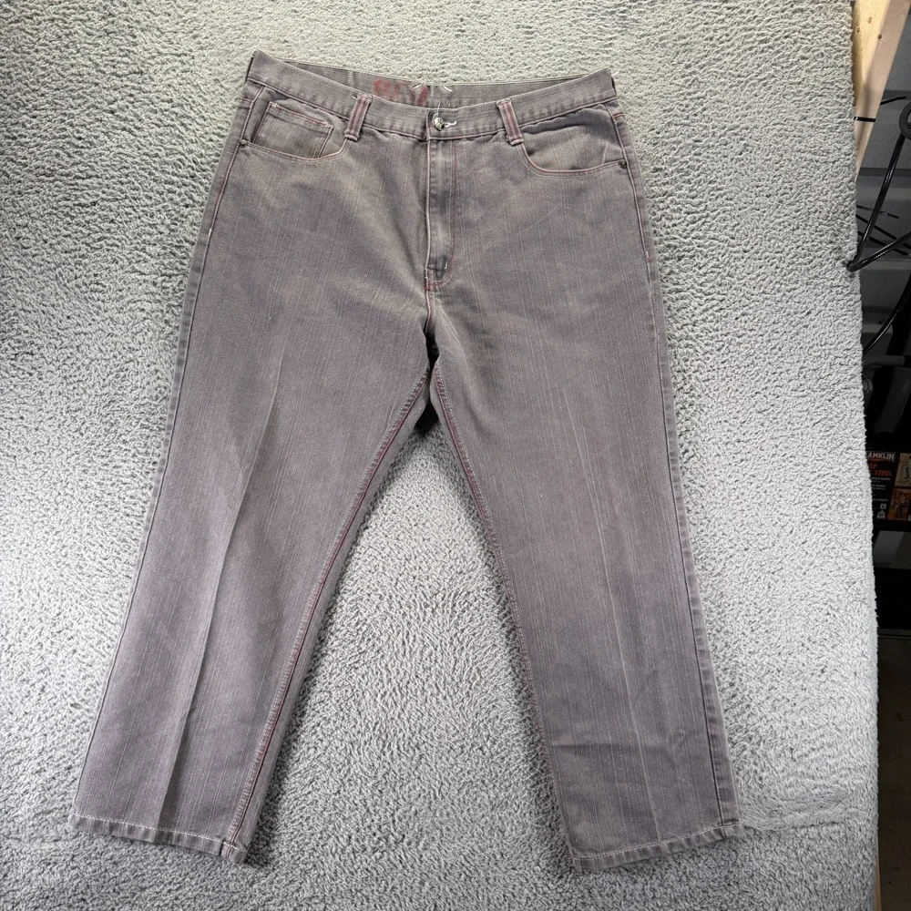 Vintage Red Ape Jeans Mens 40x30 Gray Cotton Denim Straight Baggy Western Cowboy